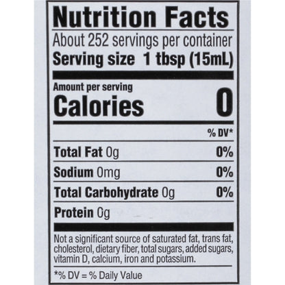 Vinegar Malt Vinegar Bulk, 4 x 1 GA Case - Nutrition facts label