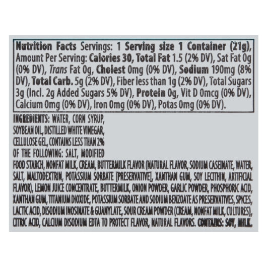 Heinz Ranch Light Dressing Single Serve, 100 x 0.7 oz Case - DOT product image 6