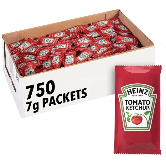 Heinz Ketchup Single Serve Packets, 750 x 7 GR Case - Condiments & Sauces