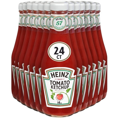 Restaurant Size Ketchup Glass Ketchup Bottle, 24 x 14 oz Case - Condiments & Sauces