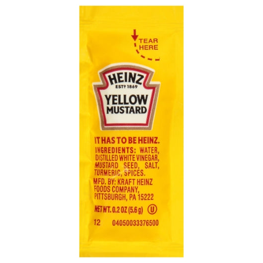 Heinz Mild Mustard Single Serve, 500 x 0.2 oz Case - DOT product image 2