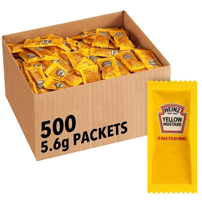 Heinz Mild Mustard Single Serve, 500 x 0.2 oz Case - Condiments & Sauces