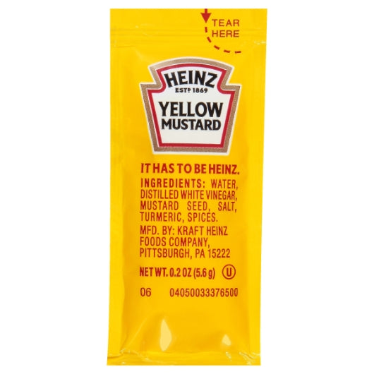 Heinz Kosher Mustard Single Serve, 200 x 0.2 oz Case - DOT product image 2