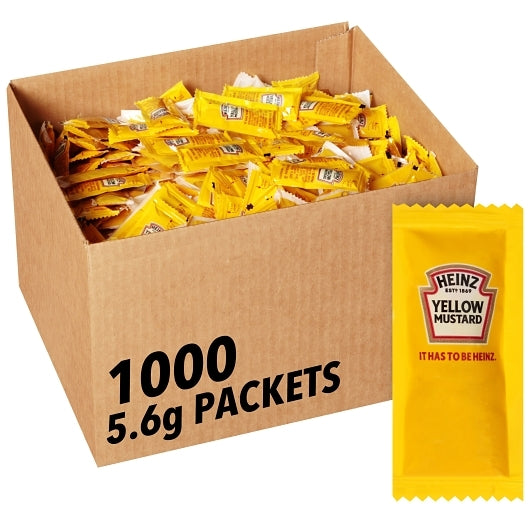 Heinz Mustard Single Serve, 1000 x 0.2 oz Case - Condiments & Sauces