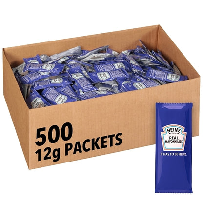 Heinz Mayonnaise Single Serve Packets, 500 x 12 GR Case - Condiments & Sauces
