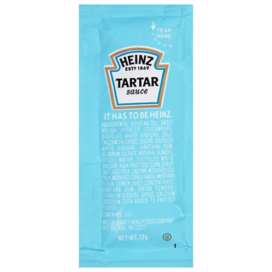Heinz Tartar Sauce Single Serve, 200 x 12 GR Case - Condiments & Sauces