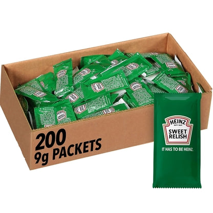 Heinz Sweet Relish Single Serve Packet, 200 x 9 GR Case - Condiments & Sauces