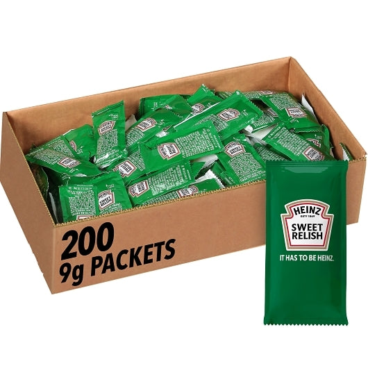 Heinz Sweet Relish Single Serve Packet, 200 x 9 GR Case - Condiments & Sauces