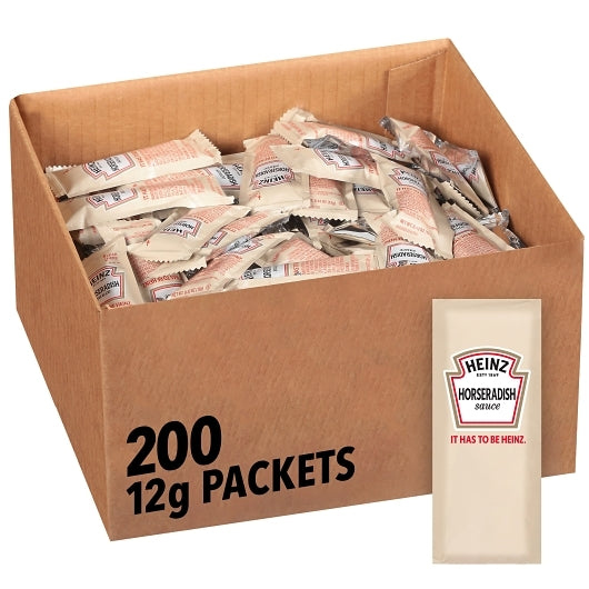 Heinz Kosher, Single Serve, Horseradish Sauce, 200 x 12 GR Case - Pantry Ingredients