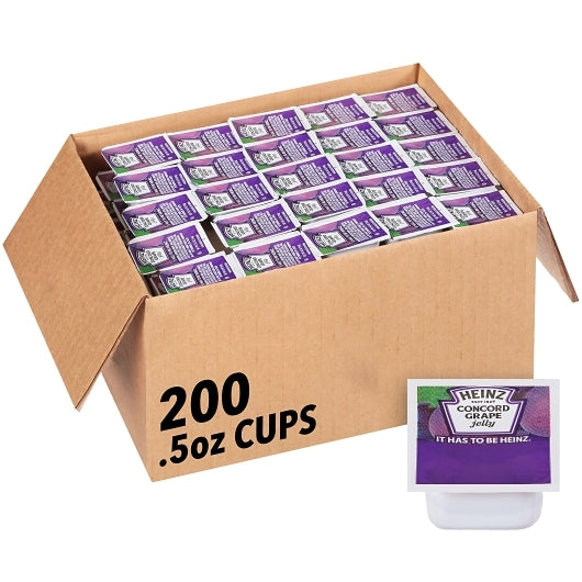 Heinz Single Serve Jelly Grape, 200 x 0.5 oz Case - Condiments & Sauces