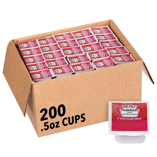Jam Strawberry Single Serve Strawberry Jam, 200 x 0.5 oz Case - Condiments & Sauces