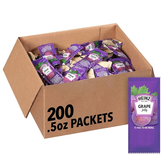 Grape Jam Grape Jelly Squeeze, 200 x 0.5 oz Case - Condiments & Sauces