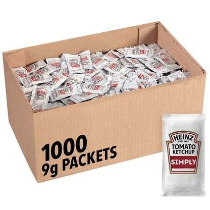 Simply Heinz Ketchup Single Serve Packets, 1000 x 9 GR Case - Condiments & Sauces