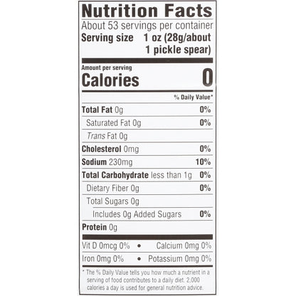 Heinz Dill 74 Count Pickle Spear Bulk, 6 x 3.094 QT Case - DOT product image 8