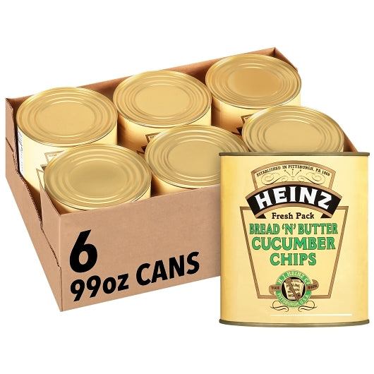 Heinz Bread & Butter Pickle Chip Bulk, 6 x 99 fl oz Case - Condiments & Sauces