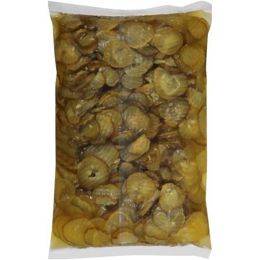 Pickle Hamburger Chip Hamburger Crinkle Cut Pickle Chip Bulk, 6 x 5.75 lb Case - Condiments & Sauces