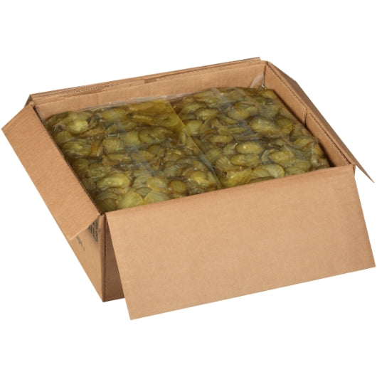Pickle Hamburger Chip Hamburger Crinkle Cut Pickle Chip Bulk, 6 x 5.75 lb Case - DOT product image 4