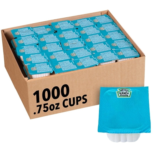 Heinz Buttermilk Ranch Dunk Cup Dressing, 100 x 0.75 oz Case - Condiments & Sauces