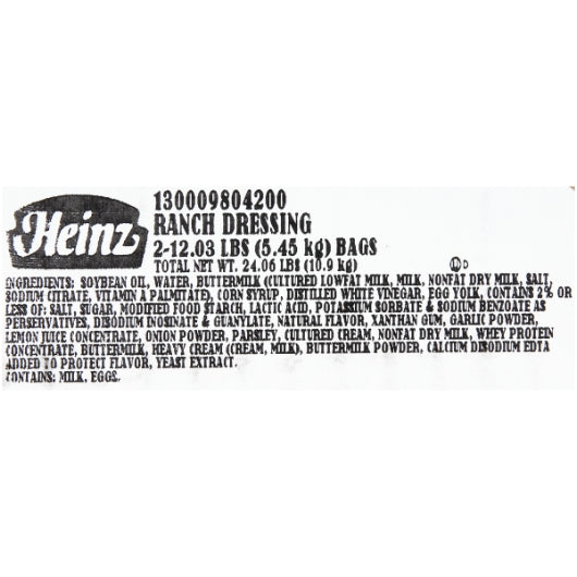 Heinz Bulk Ranch Dressing Dispenser Bag, 2 x 1.5 GA Case - DOT product image 8