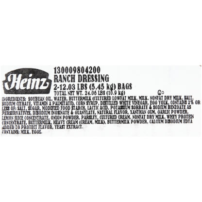 Heinz Bulk Ranch Dressing Dispenser Bag, 2 x 1.5 GA Case - DOT product image 8