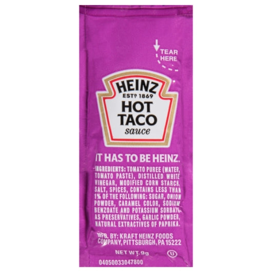 Heinz Hot Taco Hot Sauce Single Serve Packet, 500 x 9 GR Case - DOT product image 2