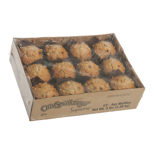 Otis Spunkmeyer Banana Bread Tulip Cup Tray, 2 x 12 x 4 oz Case - Bakery & Desserts