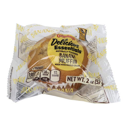 Otis Spunkmeyer Individually Wrapped Whole Grain Banana Muffin, 72 x 2 oz Case - Bakery & Desserts