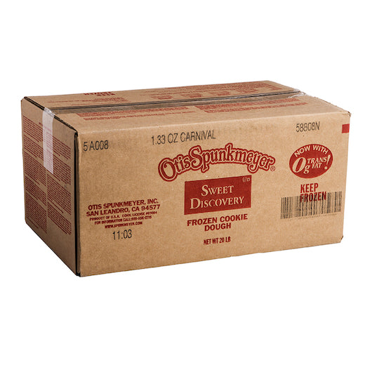 Otis Spunkmeyer Colored Candies & Chocolate Chips Frozen Cookie Dough, 1 x 240 x 1.33 oz Case - GS1 closed shipping case image