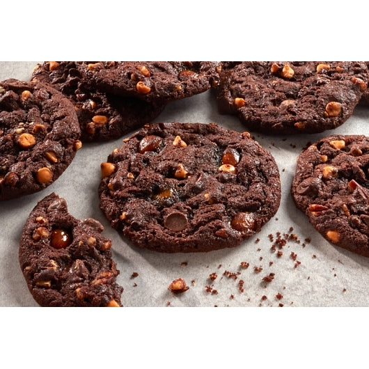 Otis Spunkmeyer Frozen Cookie Dough Chocolate Turtle With Caramel, Pecans & Caramel Chips, Bulk Bag, 1 x 240 x 1.33 oz - DOT product image 5