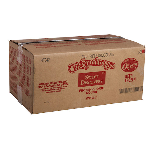 Otis Spunkmeyer Sweet Discovery Triple Chocolate Bulk Bag Frozen Cookie Dough, 1 x 240 x 1.33 oz Case - DOT product image 7
