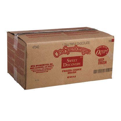 Otis Spunkmeyer Sweet Discovery Triple Chocolate Bulk Bag Frozen Cookie Dough, 1 x 240 x 1.33 oz Case - DOT product image 7