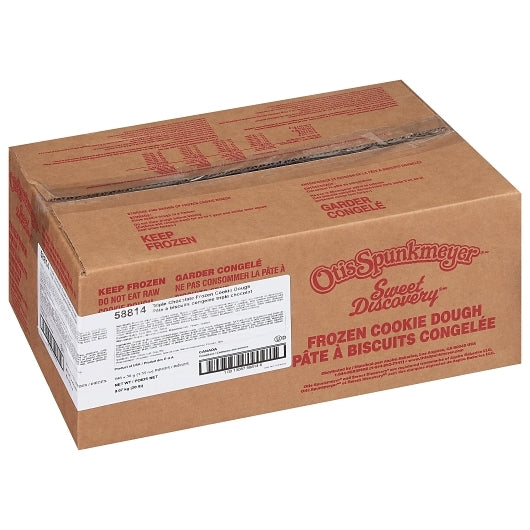 Otis Spunkmeyer Sweet Discovery Triple Chocolate Bulk Bag Frozen Cookie Dough, 1 x 240 x 1.33 oz Case - Bakery &