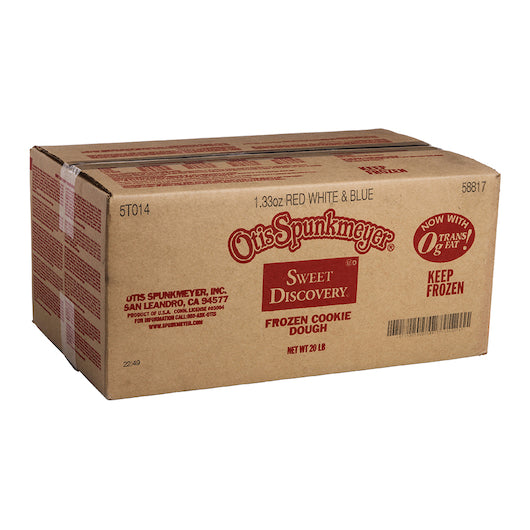 Otis Spunkmeyer Sweet Discovery Red White & Blue With White Chips Bulk Bag Frozen Cookie Dough, 1 x 240 x 1.33 oz Case - DOT product image 7