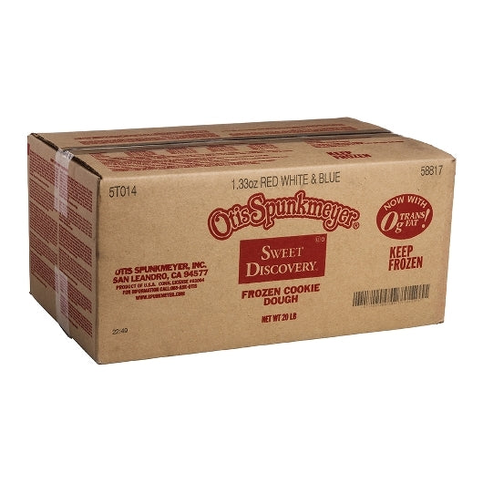 Otis Spunkmeyer Sweet Discovery Red White & Blue With White Chips Bulk Bag Frozen Cookie Dough, 1 x 240 x 1.33 oz Case - DOT product image 8