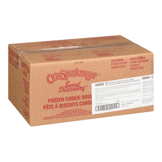 Otis Spunkmeyer Sweet Discovery Milk Chocolate Chunk Bulk Bag Frozen Cookie Dough, 1 x 160 x 2 oz Case - Bakery &