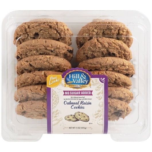 Hill & Valley No Sugar Added Oatmeal Raisin Cookie, 8 x 8 each Case - DOT product image 4