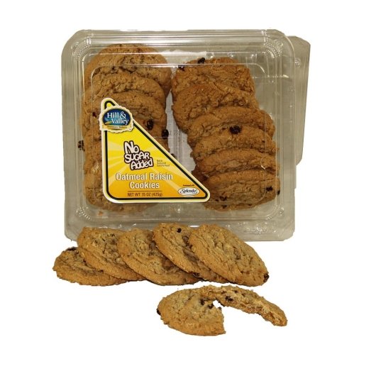Hill & Valley No Sugar Added Oatmeal Raisin Cookie, 8 x 8 each Case - DOT product image 2