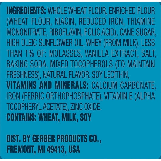 Gerber Graduates Non-GMO Whole Grain Vanilla Lil Biscuits Toddler Snack Bar, 8 x 4.4 oz Case - DOT product image 2