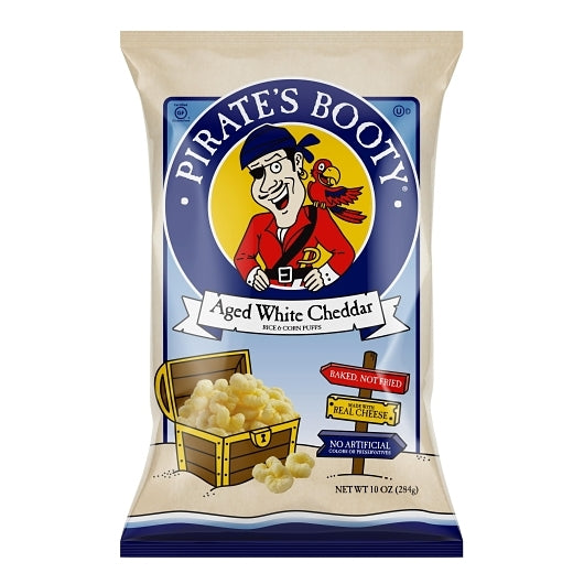 Pirate's Booty Aged White Cheddar Cheese Puffs, 6 x 10 oz Case - Snacks