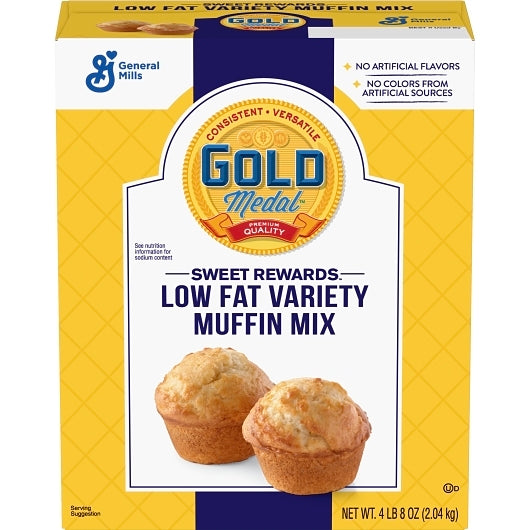 Sweet Rewards Low Fat Sweet Rewards Variety Muffin Mix, 6 x 4.5 lb Case - Front/center packaged product image