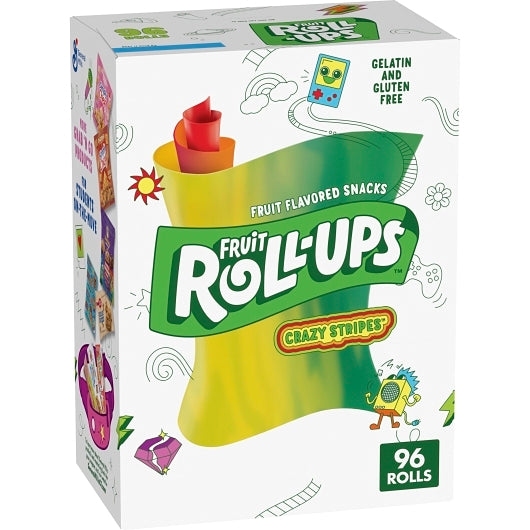 Fruit Roll Crazy Individually Wrapped Crazy Colors Fruit Snacks, 96 x 0.5 oz Case - DOT product image 2