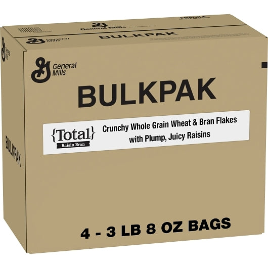 Total Raisin Bran Bulk Cereal, 4 x 56 oz Case - Breakfast Foods