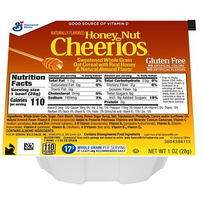 Cheerios Honey Nut Whole Grain Oats Cereal, 96 x 1 oz Case - DOT product image 2