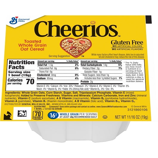 Cheerios Gluten-Free Cereal Single Serve, 96 x 0.69 oz Case - DOT product image 4