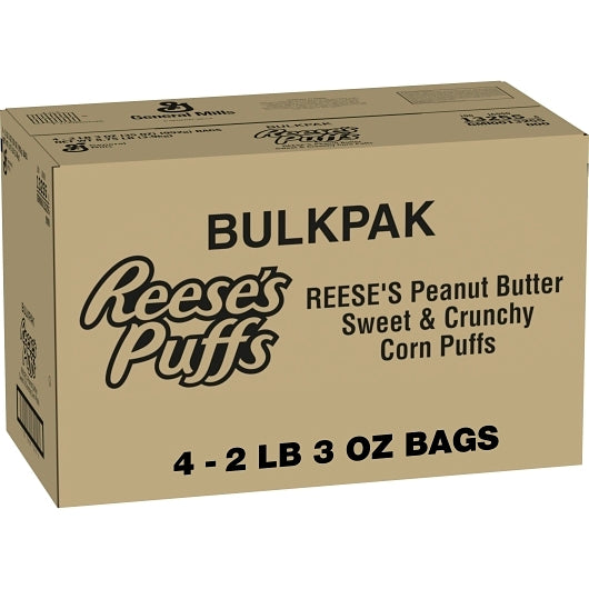 Bulk Pak Reese's Puffs Bulk Cereal, 4 x 2.188 lb Case - Breakfast Foods