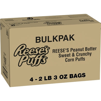Bulk Pak Reese's Puffs Bulk Cereal, 4 x 2.188 lb Case - Breakfast Foods
