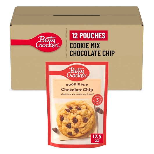 Betty Crocker Chocolate Chip Cookie Mix, 12 x 17.5 oz Case - GS1 mobile-ready hero image