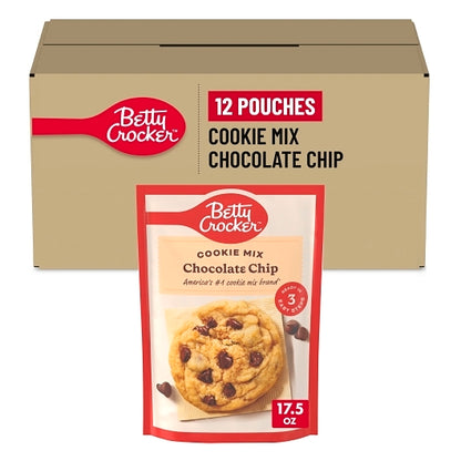Betty Crocker Chocolate Chip Cookie Mix, 12 x 17.5 oz Case - GS1 mobile-ready hero image