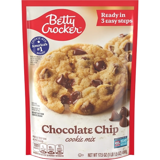 Betty Crocker Chocolate Chip Cookie Mix, 12 x 17.5 oz Case - DOT product image 2