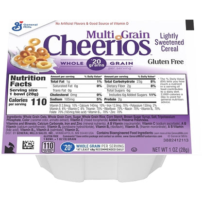 Cheerios Multigrain Bowl Pak Multi-Grain Cereal, 96 x 1 oz Case - DOT product image 4